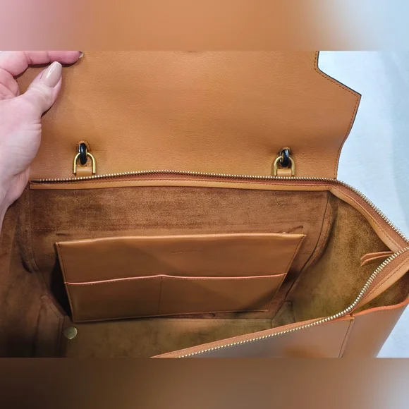 Celine Small Leather Belt Bag Carmel Black Tote Travel Work Suede Shoulder Mini - Picture 16 of 17